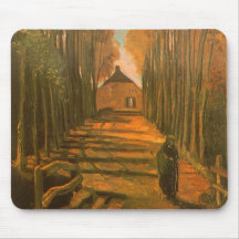 Avenue of Poplars in Autumn by Vincent van Gogh Mouse Mat