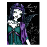 "Avery" Gothic Angel Bird Cage Postcard