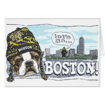 Awesome Boston Fan Black and Gold Cap Card