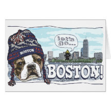 Awesome Boston Fan Blue Cap Card