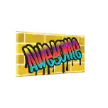 awesome brick wall graffiti design canvas prints