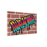 awesome brick wall graffiti design canvas prints