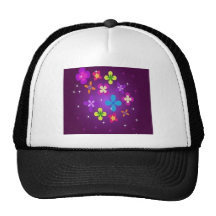 Awesome floral design mesh hats