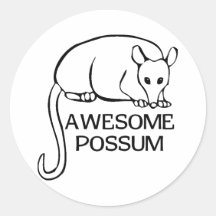 Awesome Possum Round Sticker