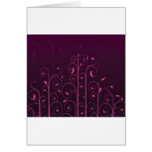 Awesome purple floral design greeting card