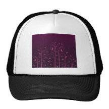 Awesome purple floral design trucker hats