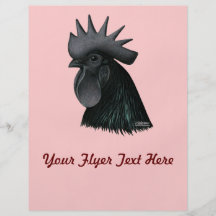 Ayam Cemani Rooster Head Custom Flyer