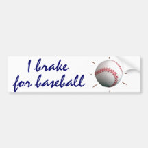 AZ- I brake for baseball bumper sticker