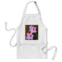 Azalea Blooming By A Brick Wall Aprons