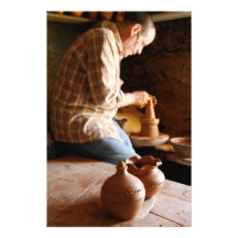 Azorean potter at work photograph