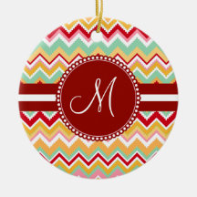 Aztec Andes Tribal Mountains Chevron Fiesta ZigZag Christmas Ornament