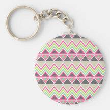 Aztec Andes Tribal Mountains Chevron Zig Zags Key Chains
