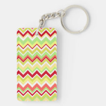 Aztec Andes Tribal Mountains Chevron Zig Zags Rectangle Acrylic Keychain