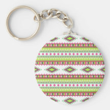 Aztec Andes Tribal Mountains Diamonds Zigzags Keychains