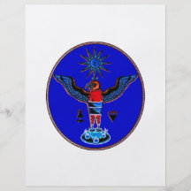aztec blue style eagle sun symbols pagan design.pn personalized flyer