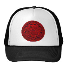 Aztec Calendar - red Trucker Hats