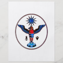aztec clear style eagle sun symbols pagan design.p flyers