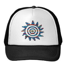 Aztec Mayan Multi-Coloured Sundial Mesh Hats