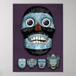 Aztec Mosaic Masks Poster
