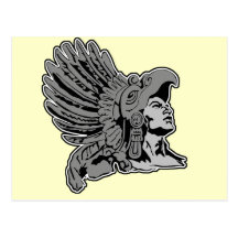 aztec warrior post card