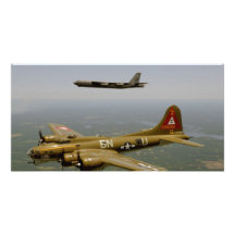 B17G and B52H Bombers in Flight Personalized Photo Card