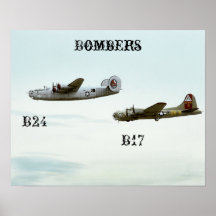 B24 and B17 Flying Poster