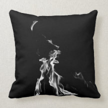 B&W flame pillow