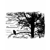 B&W Nevermore Raven Silhouette