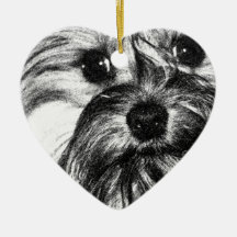B&W Northern Virginia Yorkies Ornament