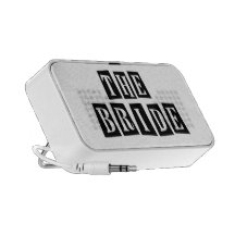 B&W Retro Stamp - The Bride Notebook Speakers