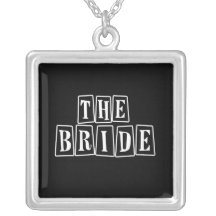 B&W Retro Stamp - The Bride Pendant