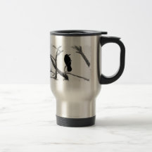 B&W Winter Raven Edgar Allan Poe Mugs