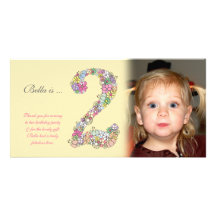 Babies 2nd Birthday Thank You Photo Card