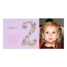Babies 2nd Birthday Thank You Photo Card