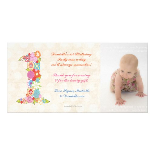 Babies Baby 1st Birthday Thank You Photo Card