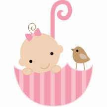 Baby and Bird in Umbrella Cake Topper Photo Sculpture