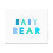 Baby bear - blue canvas prints