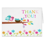 Baby Birds Nest Triplets Thank You Note Card