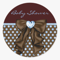 Baby Blue Brown Baby Boy Shower stickers