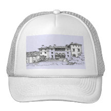 Baby blue ink sketch trucker hat