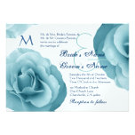 Baby Blue Rose and White Wedding Template Personalised Announcement