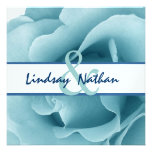 Baby Blue Rose and White Wedding Template Personalised Invites