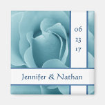 Baby Blue Rose and White Wedding Template Refrigerator Magnet