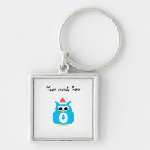 Baby blue santa owl keychains