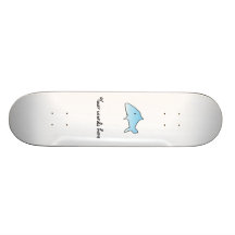 Baby blue shark skate board