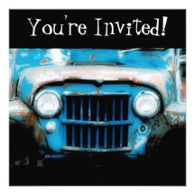Baby Blue Vintage Car -  You're Invited!