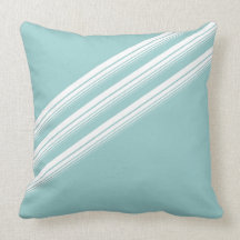 Baby Blue White Stripes Throw Pillows