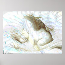 Baby Boy Blue Angelic Wings Poster - Customise