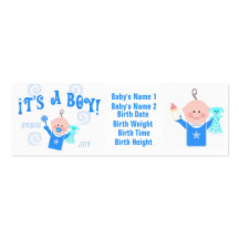 Baby Boy Personailzed Photo Announcement Card Business Card Template