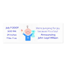 Baby Boy Personalised  Announcement Card Business Card Template